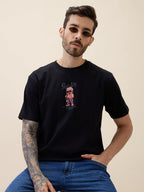 Men's Printed Round Neck Half Sleeves Oversized Tshirt