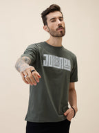 Men's Printed Round Neck Half Sleeves Oversized Tshirt