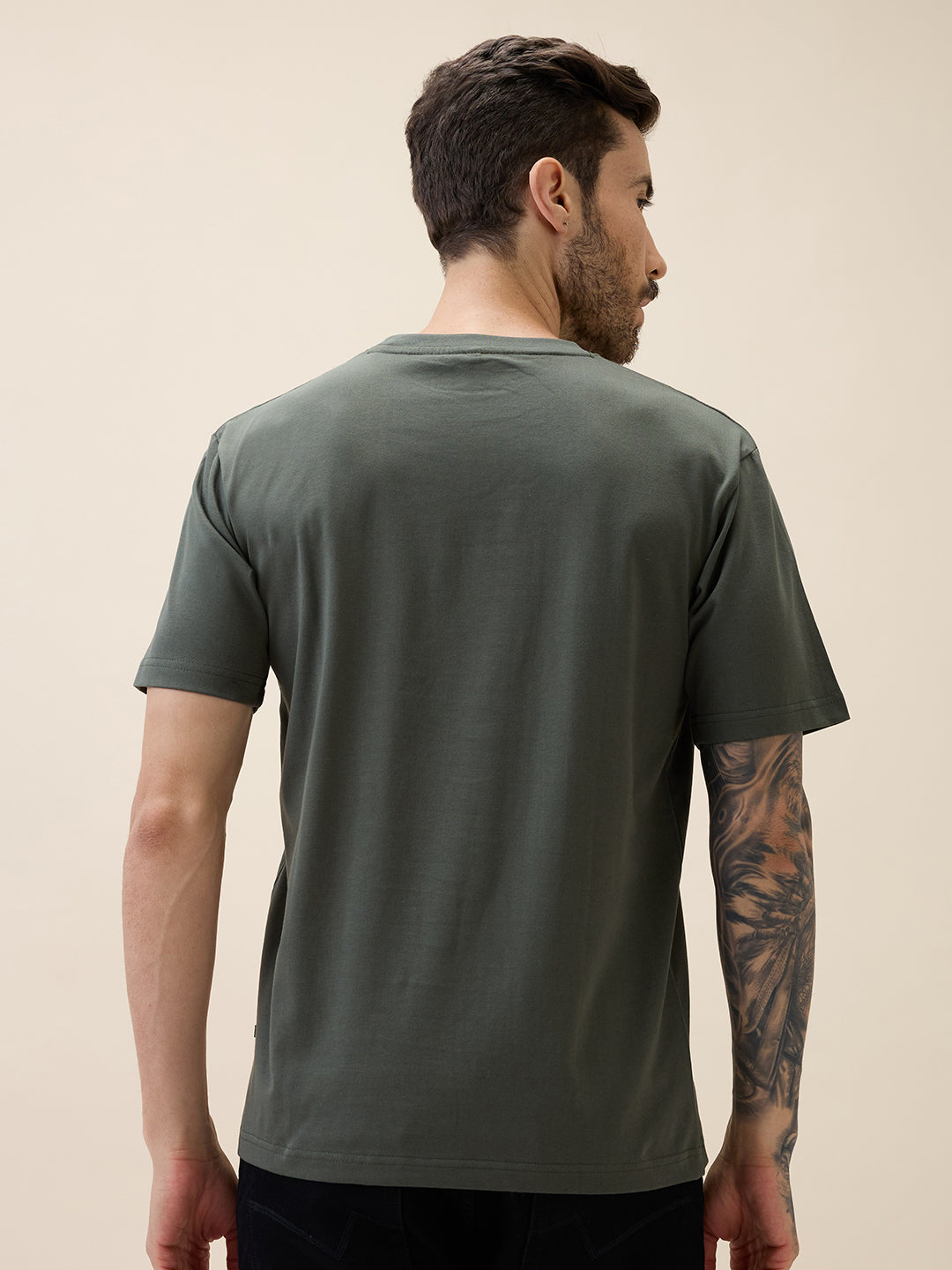 Men's Printed Round Neck Half Sleeves Oversized Tshirt