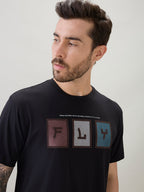 Men's Typography Chest Print Half Sleeves Regular Fit Polo T-Shirt
