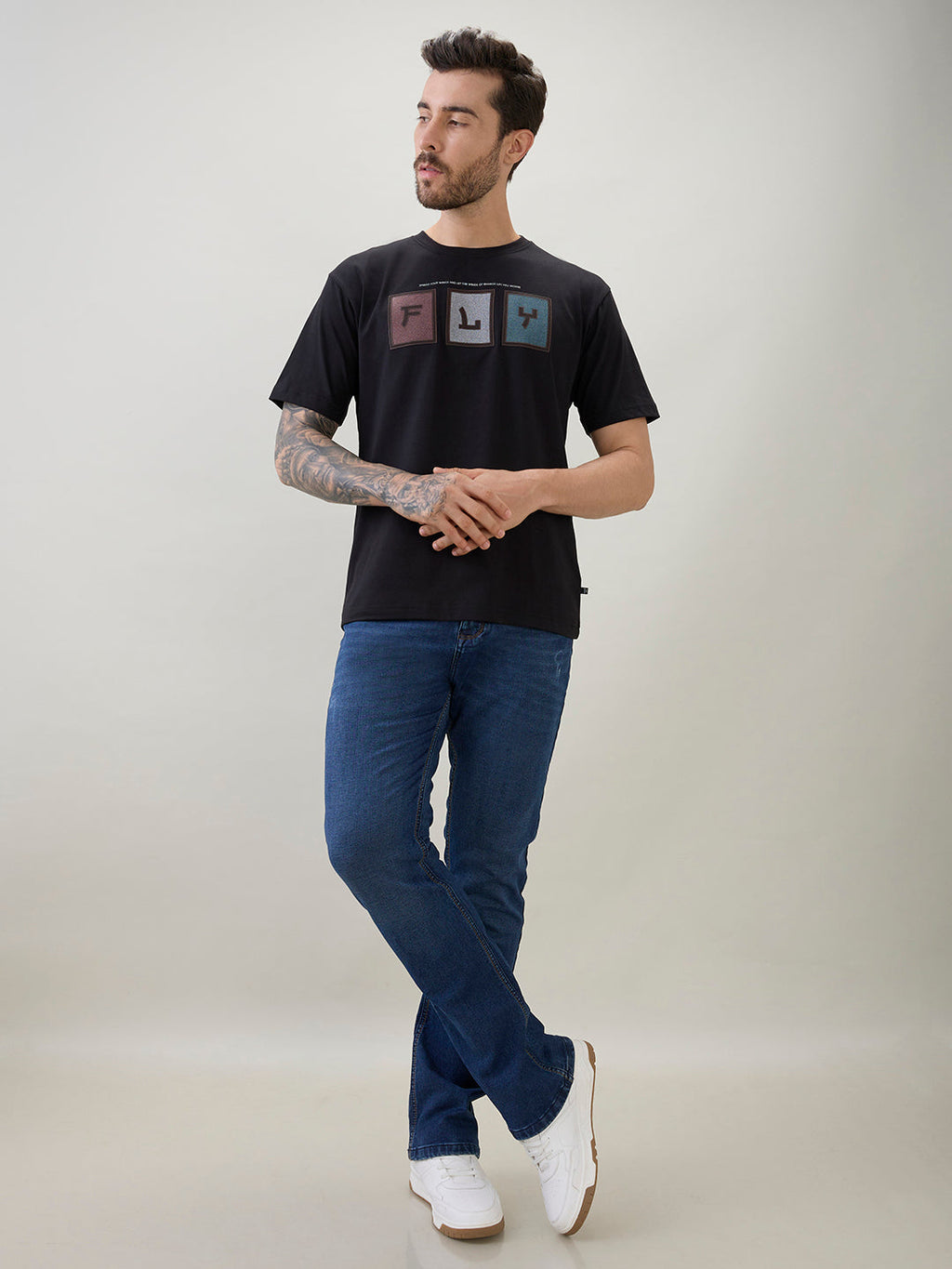 Men's Typography Chest Print Half Sleeves Regular Fit Polo T-Shirt