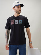 Men's Typography Chest Print Half Sleeves Regular Fit Polo T-Shirt