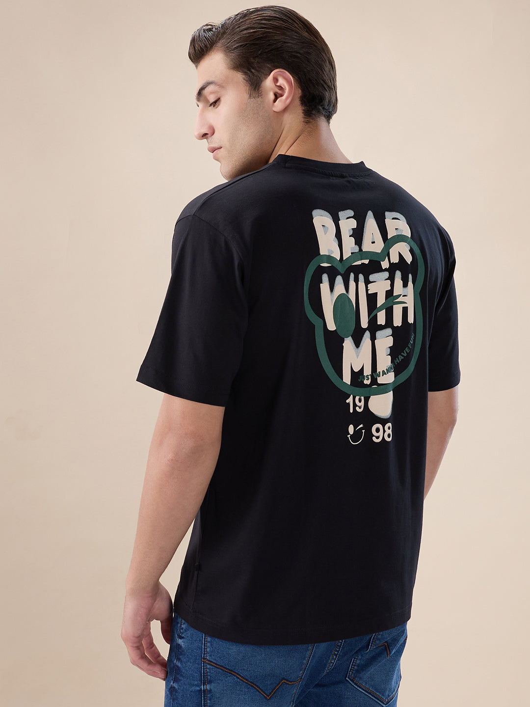 Black Bear Oversized Backprint Tshirt
