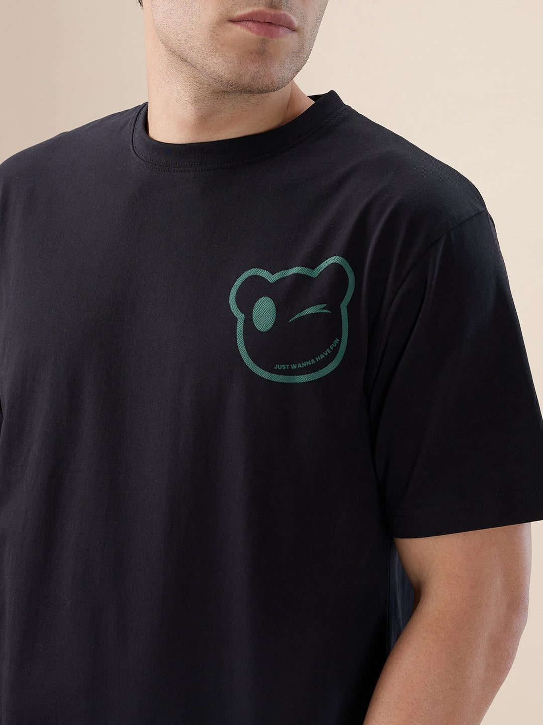 Black Bear Oversized Backprint Tshirt