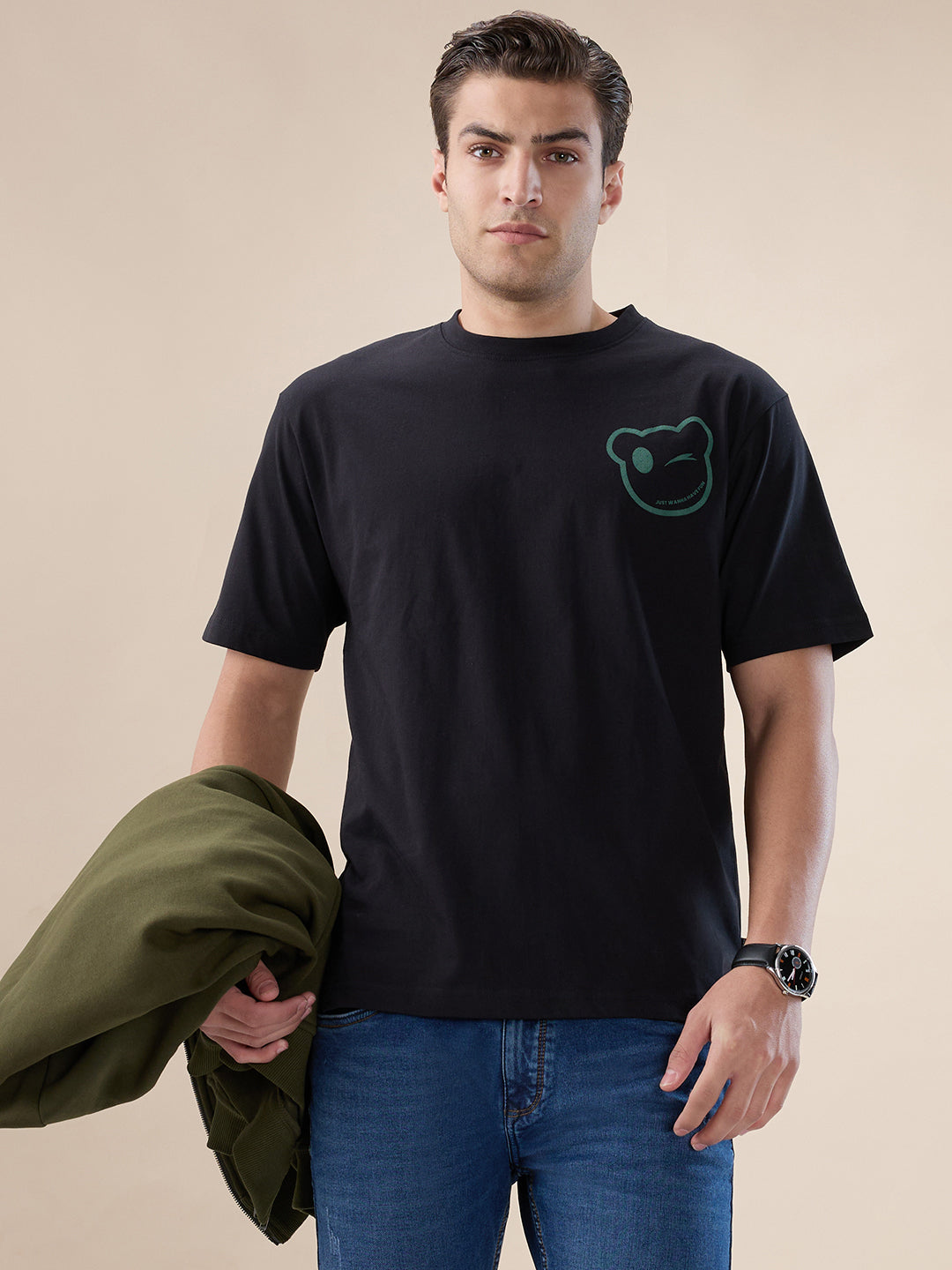 Black Bear Oversized Backprint Tshirt