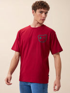 Status Quo Men's Printed Round Neck Half Sleeves Oversized T-shirt