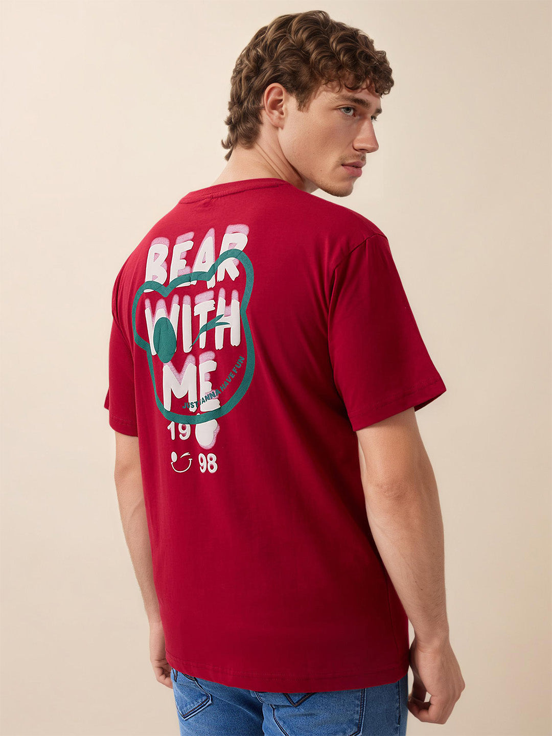 Status Quo Men's Printed Round Neck Half Sleeves Oversized T-shirt Secondary image