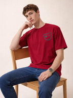 Status Quo Men's Printed Round Neck Half Sleeves Oversized T-shirt