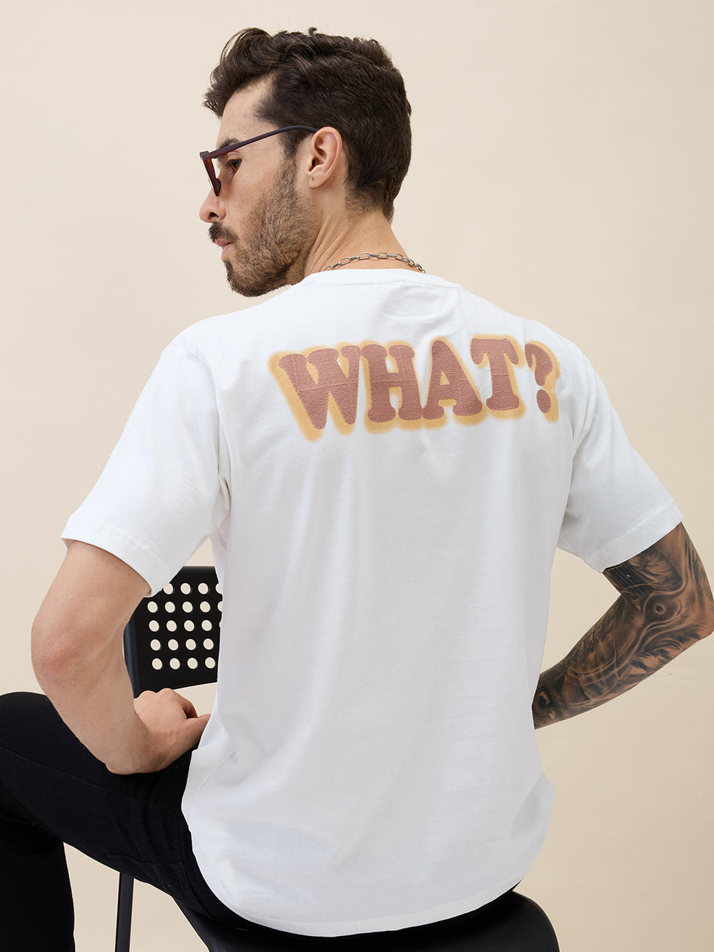 Mens Printed Round Neck Half Sleeves Oversized Tshirt