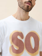 Mens Printed Round Neck Half Sleeves Oversized Tshirt