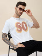 Mens Printed Round Neck Half Sleeves Oversized Tshirt