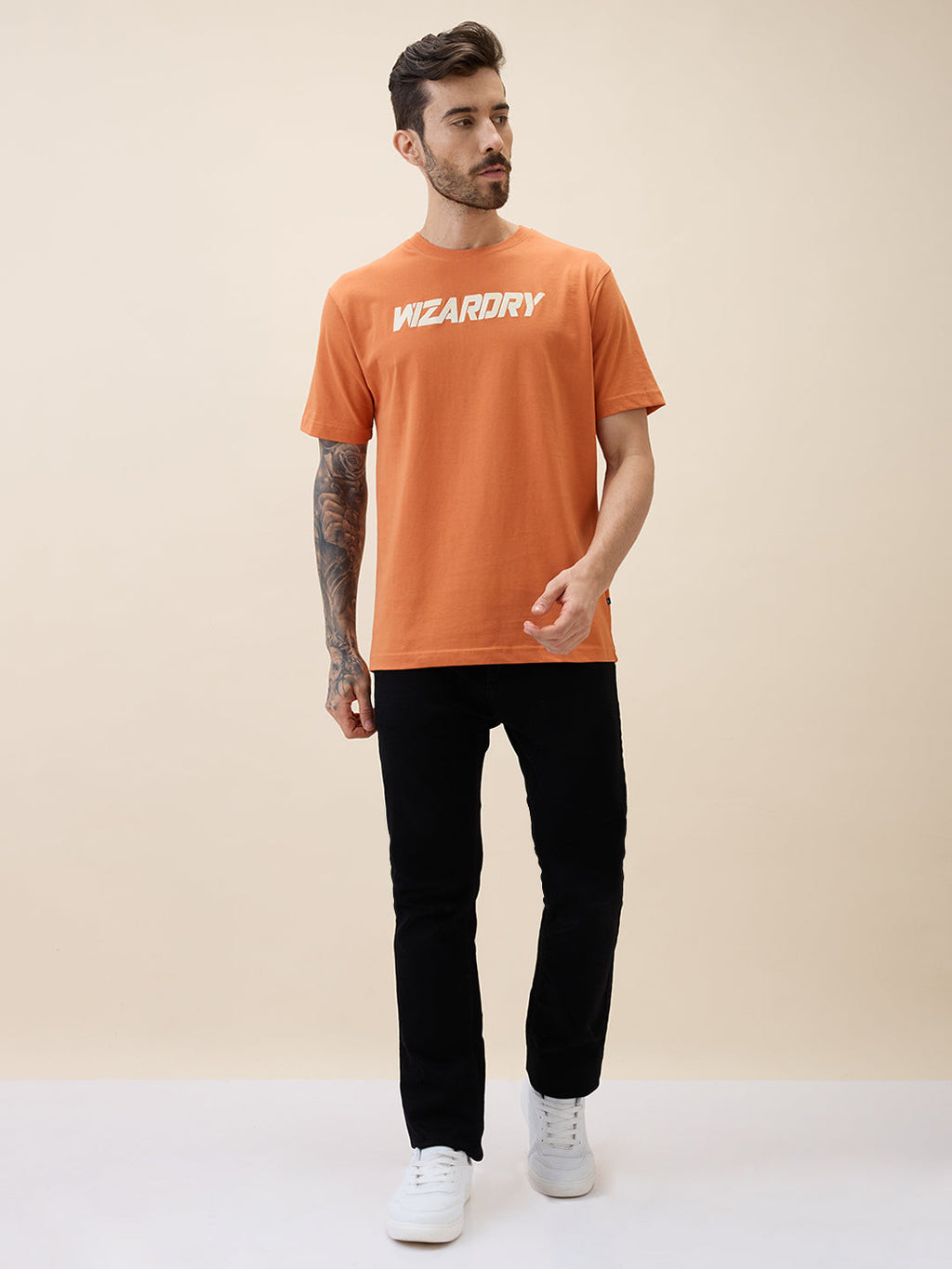 Men's Printed Round Neck Half Sleeves Oversized Tshirt