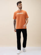 Men's Printed Round Neck Half Sleeves Oversized Tshirt