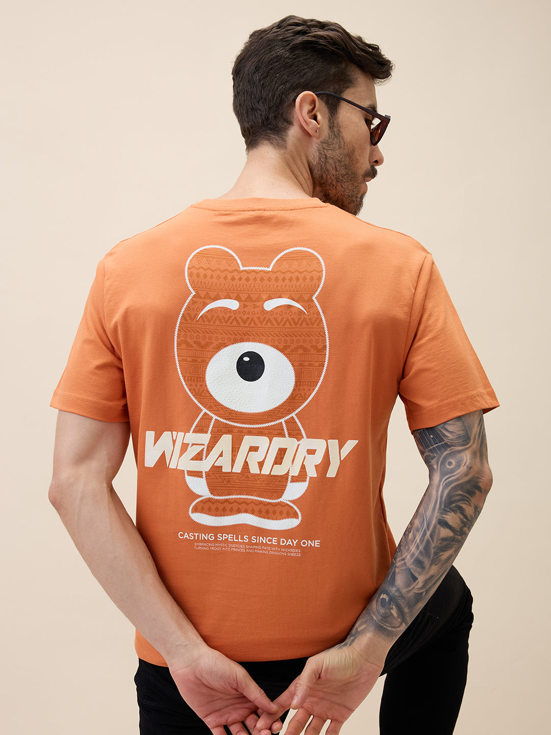 Men's Printed Round Neck Half Sleeves Oversized Tshirt