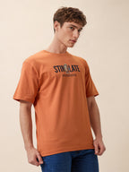 Status Quo Men's Printed Round Neck Half Sleeves Oversized T-shirt