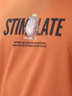 Status Quo Men's Printed Round Neck Half Sleeves Oversized T-shirt