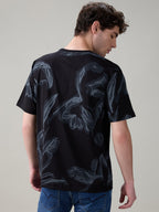 Status Quo Men's Oversized Typography Print Round Neck T-Shirt