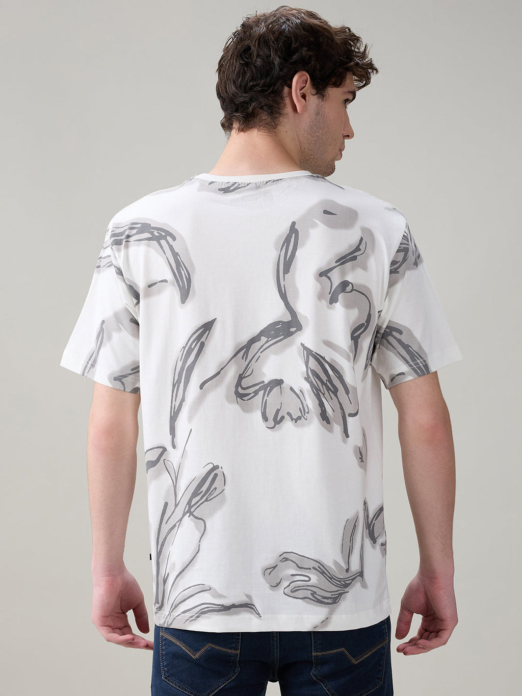 Status Quo Men's Oversized Typography Print Round Neck T-Shirt