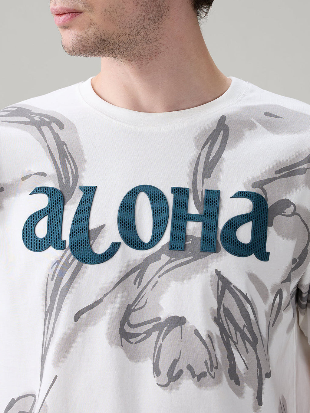 Status Quo Men's Oversized Typography Print Round Neck T-Shirt