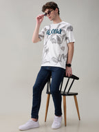 Status Quo Men's Oversized Typography Print Round Neck T-Shirt