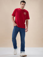 Maroon Backprint Oversized T-Shirt