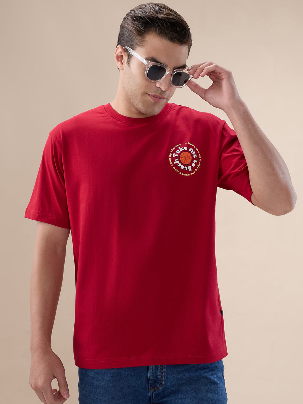 Maroon Backprint Oversized T-Shirt