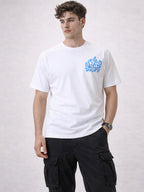Status Quo Men's Printed Round Neck Half Sleeves Oversized T-shirt