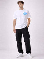 Status Quo Men's Printed Round Neck Half Sleeves Oversized T-shirt