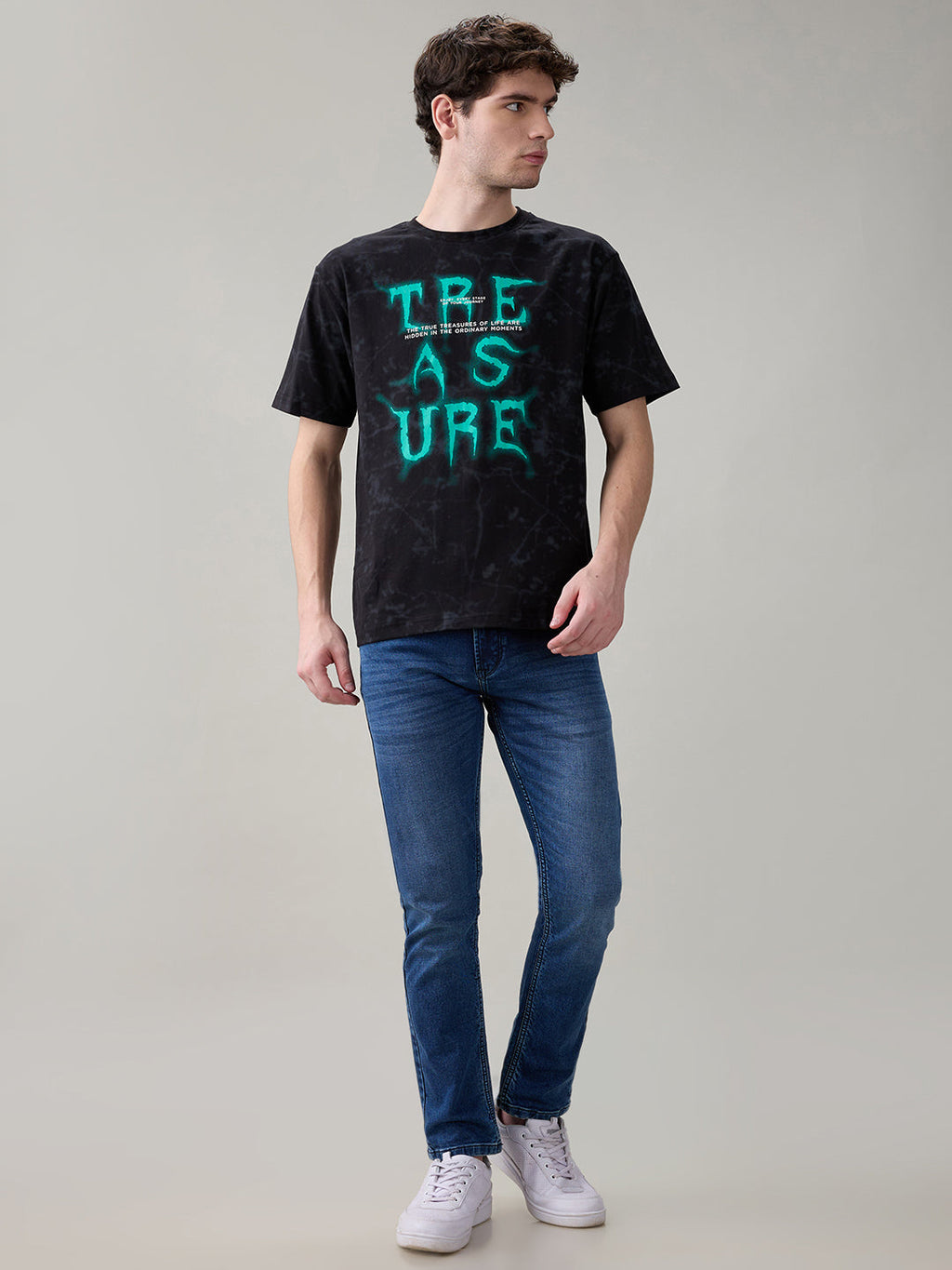 Status Quo Men's Typography Print Round Neck Regular Fit T-Shirt
