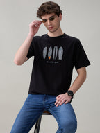 Status Quo Men's Regular Fit Round Neck T-Shirt with Typography and Graphic Print