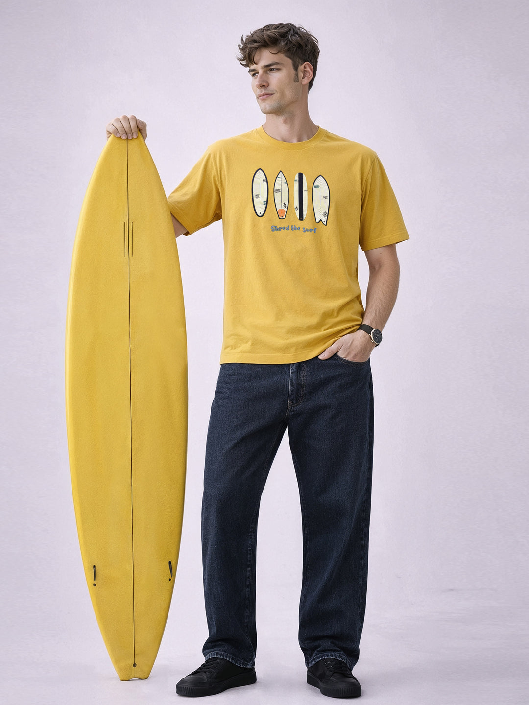 Status Quo Men’s Regular Fit Round Neck T-Shirt with Typography and Graphic Print Main image