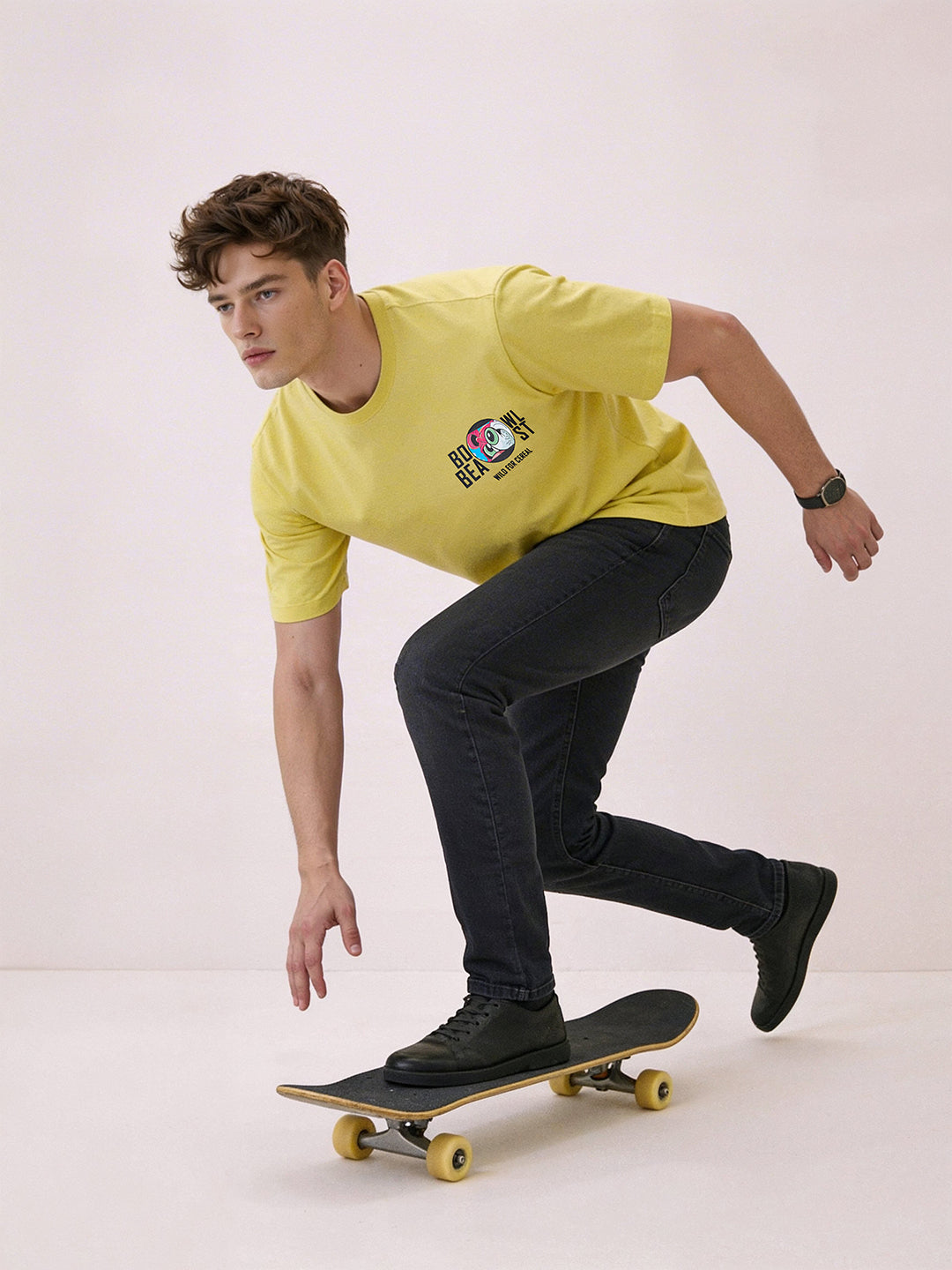 Men's Printed Round Neck Half Sleeves Regular Fit Tshirt