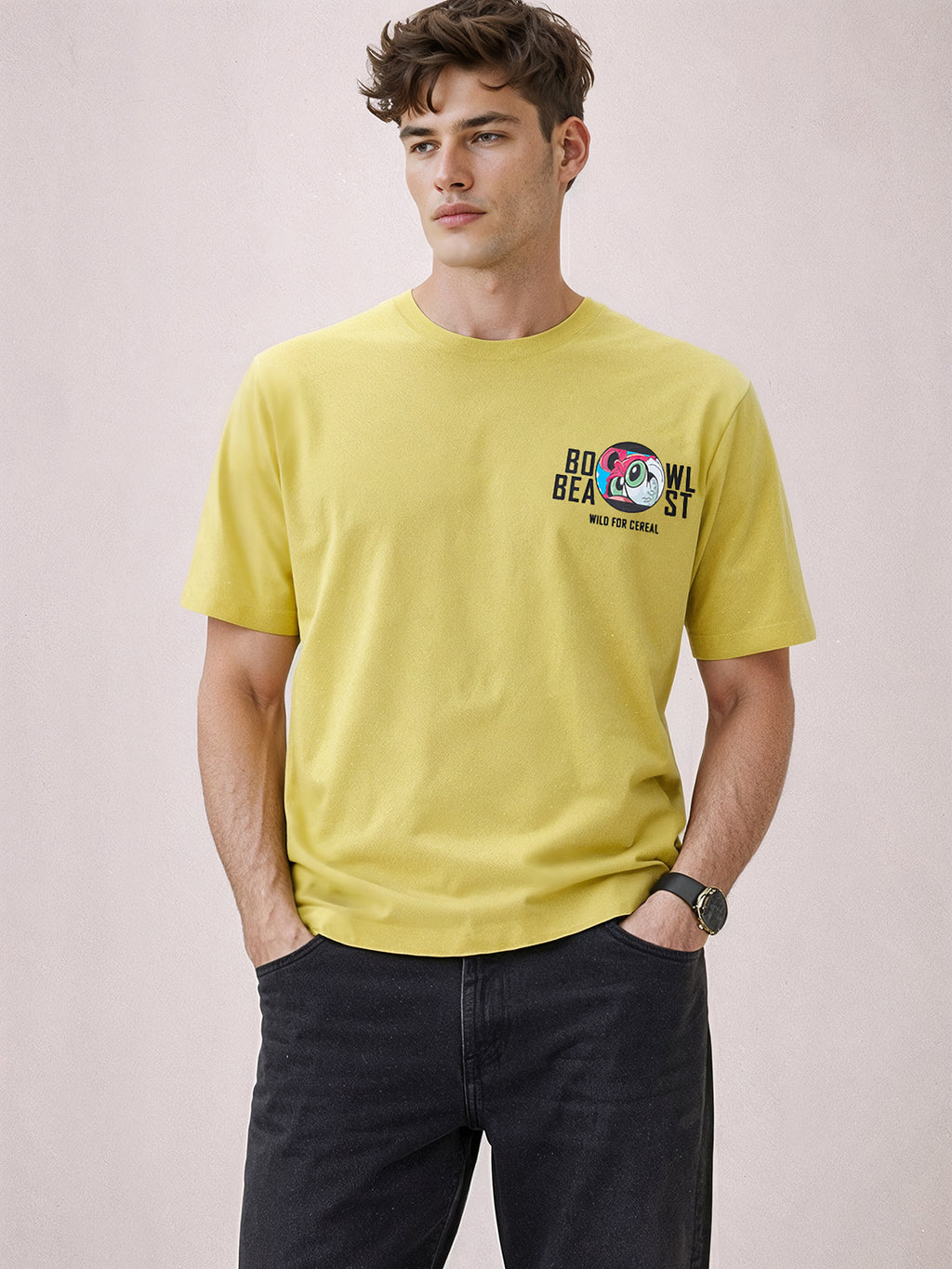 Men's Printed Round Neck Half Sleeves Regular Fit Tshirt