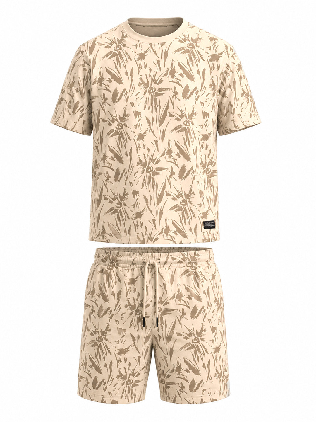Botanical Printed T-shirt & Shorts Set