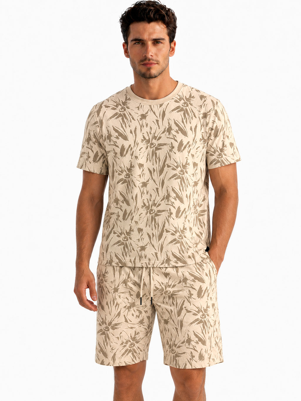 Botanical Printed T-shirt & Shorts Set