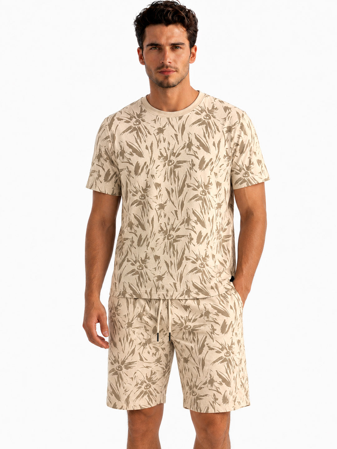 Botanical Printed T-shirt & Shorts Set