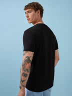 Mens Chest Graphic Printed  Round Neck Tshirt