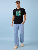 Mens Chest Graphic Printed  Round Neck Tshirt