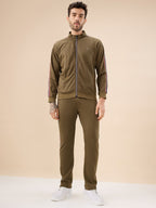 Status Quo Men's Regular Fit Solid Tracksuit with Side Stripes and Full Sleeves