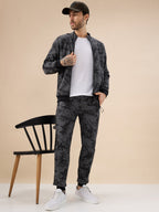 Status Quo Men's Printed Regular Fit Tracksuit with Jacket Kangaroo Pockets and Joggers