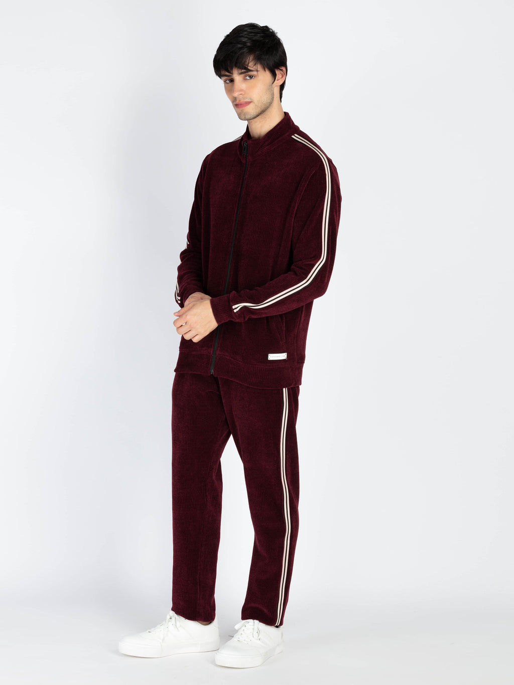 Mens Solid High Neck Tracksuit