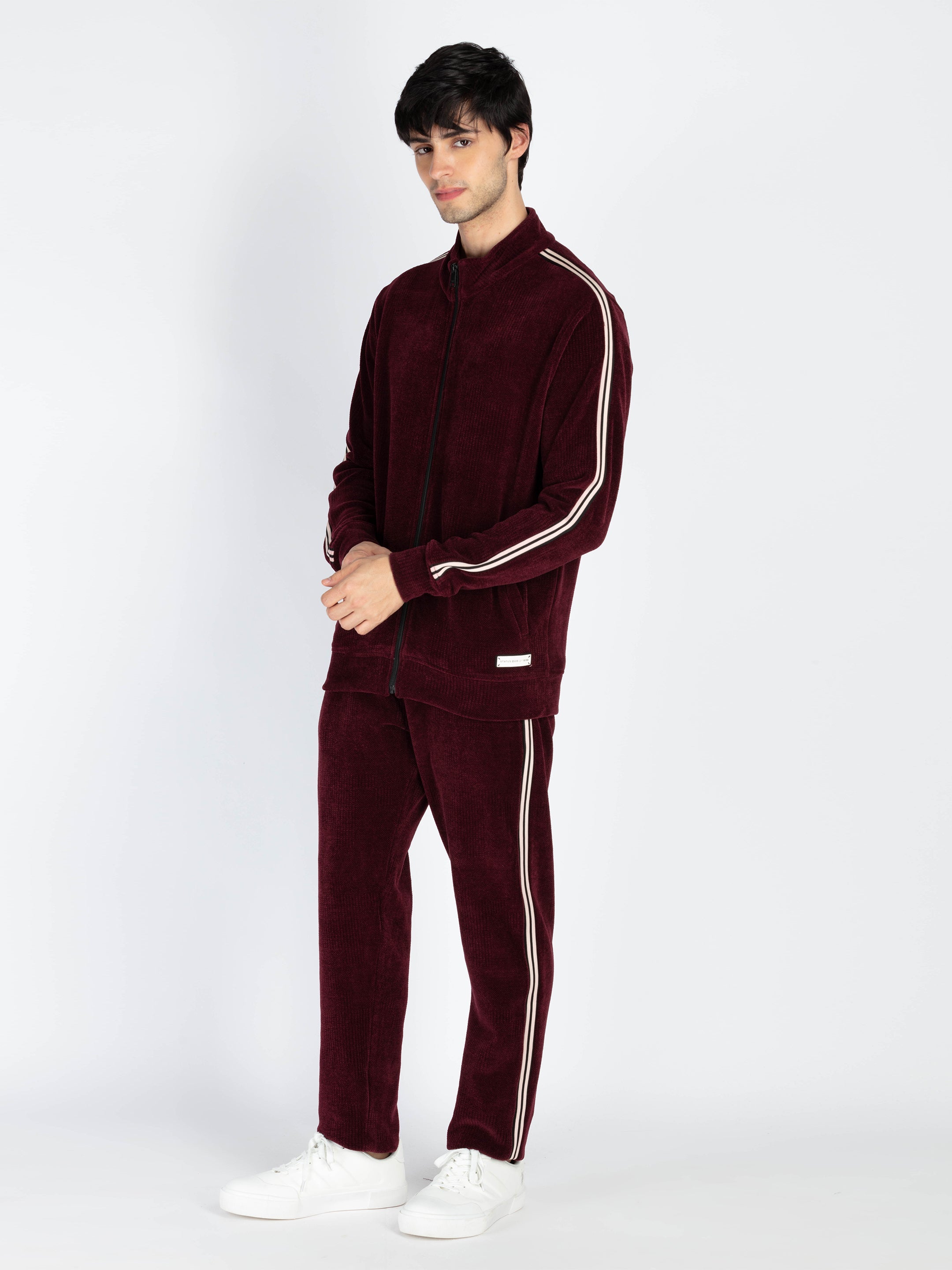 Mens Solid High Neck Tracksuit