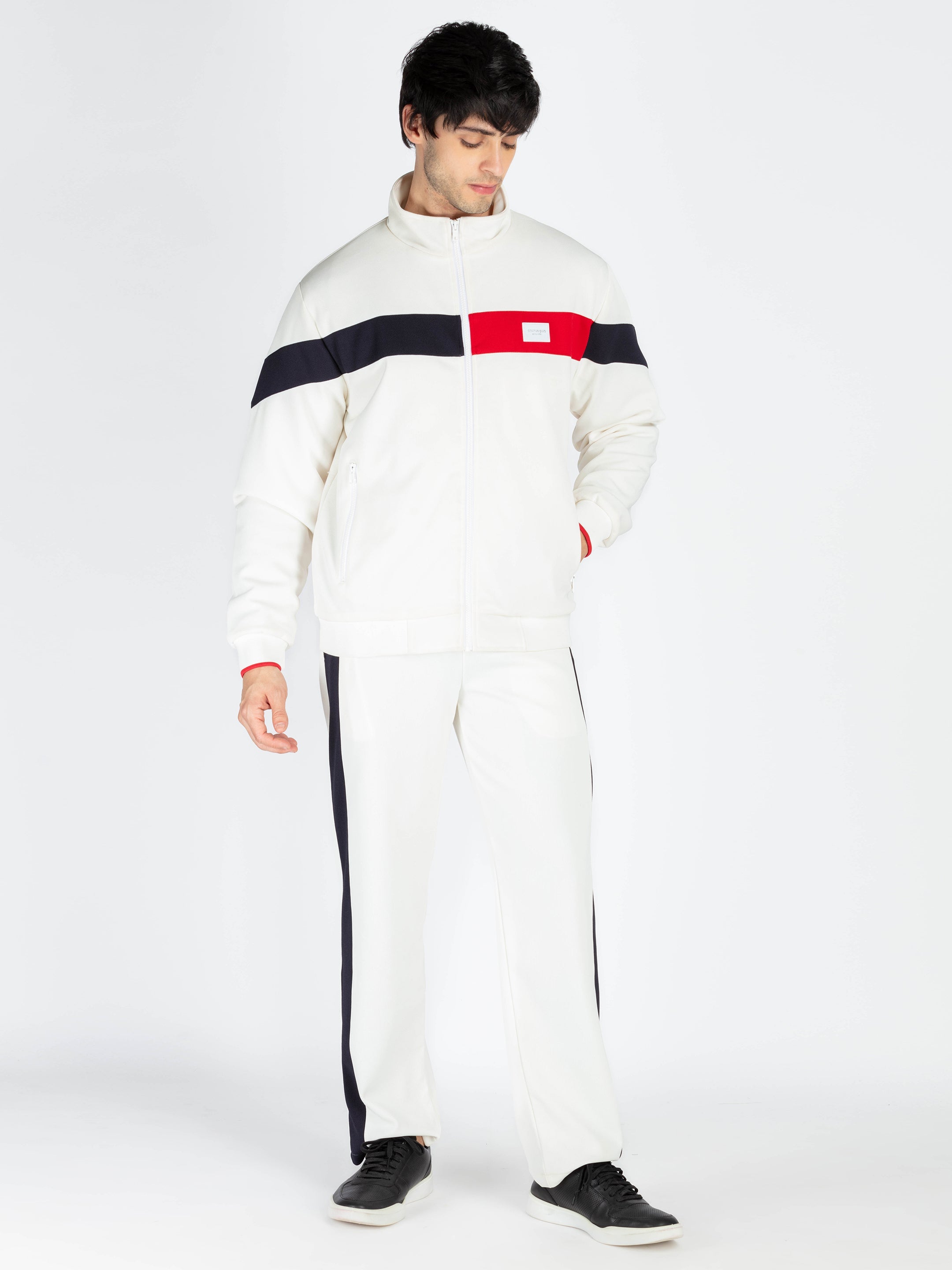 Mens Solid High Neck Tracksuit