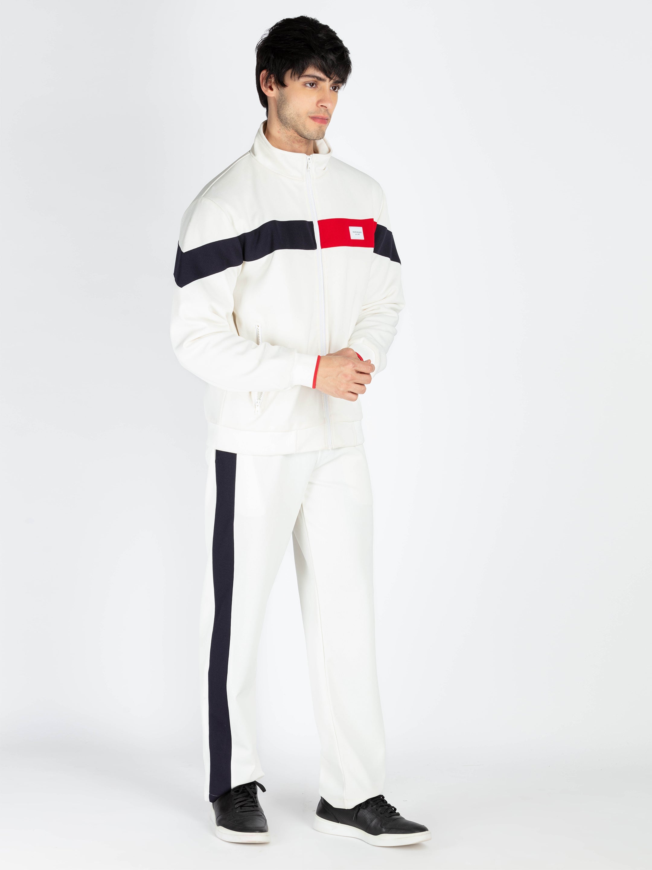 Mens Solid High Neck Tracksuit