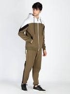 Mens Colorblocked Full Sleeve Hooded Tracksuit