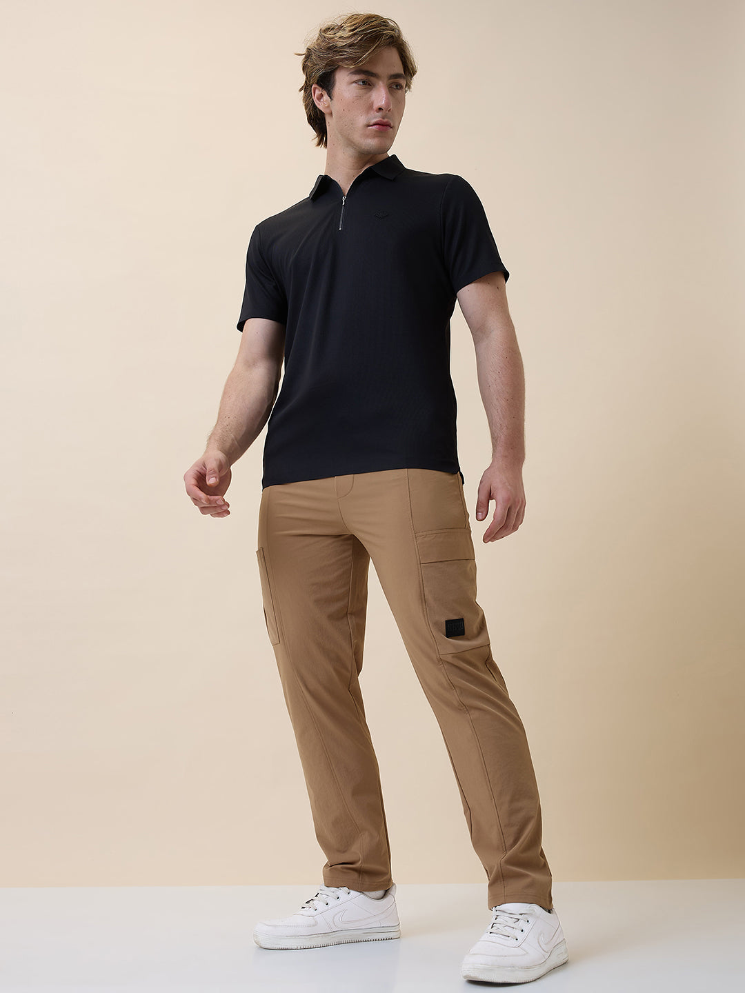 Status Quo Men's Regular Fit Solid Slip-On Track Pant