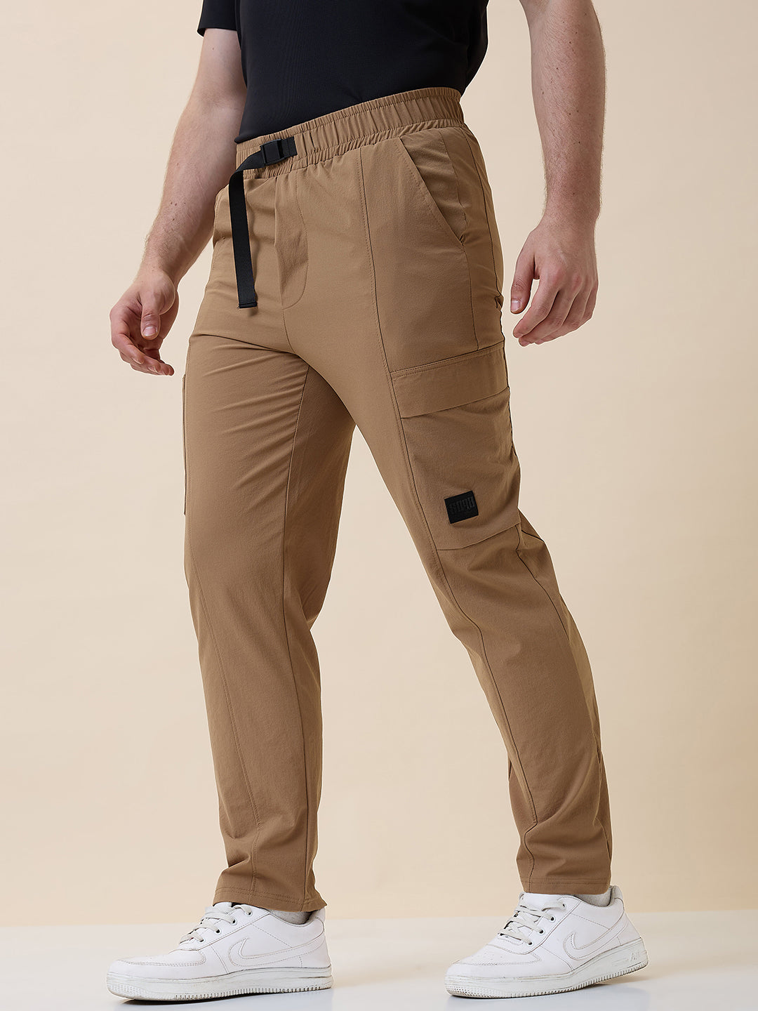 Status Quo Men's Regular Fit Solid Slip-On Track Pant Secondary image