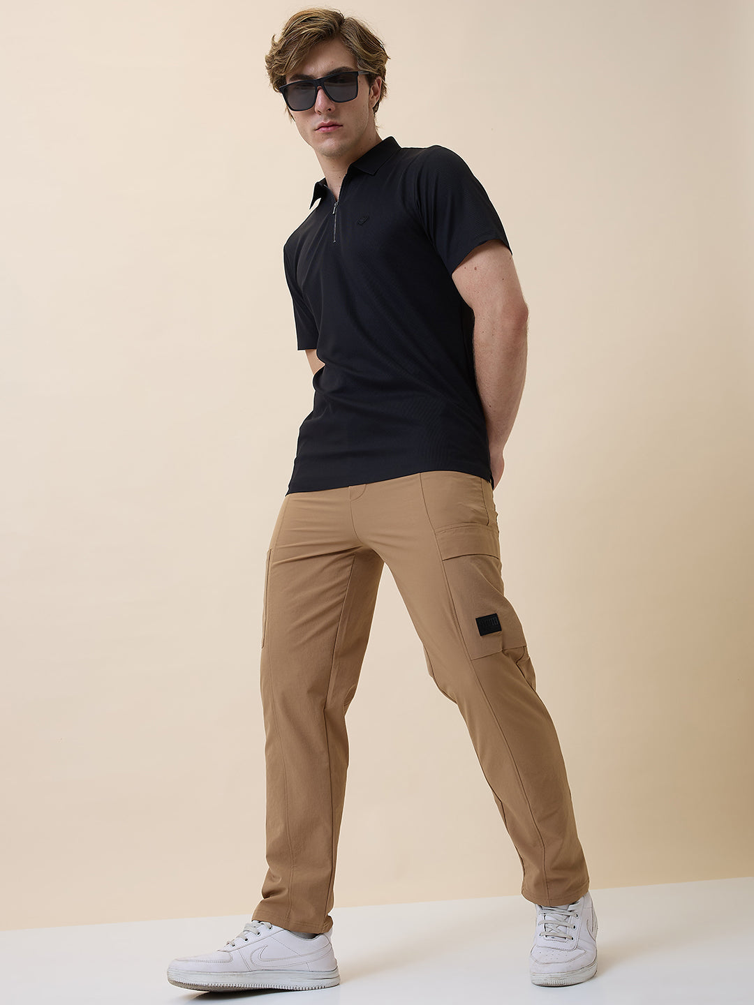 Status Quo Men's Regular Fit Solid Slip-On Track Pant