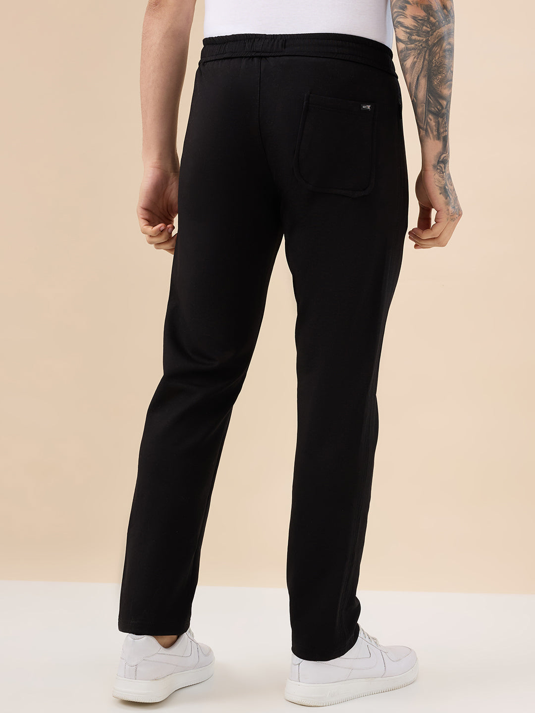 Status Quo Men's Solid Regular Fit Fleece Trackpant with Drawstring Waist