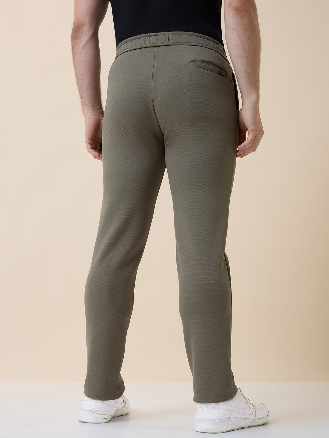 Men's Solid Regular Fit Track Pant with Drawstring